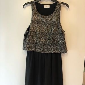 Everly (Anthropologie) black and gold dress